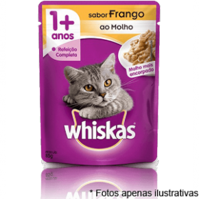 Whiskas Sache sabor Frango 1+anos 85gr